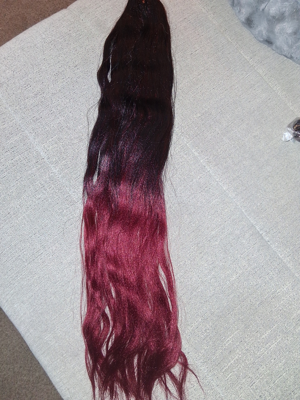 Ombre Burgundy to Black Women's 30in Hair Extension Color 1B/900 Synthetic Boho